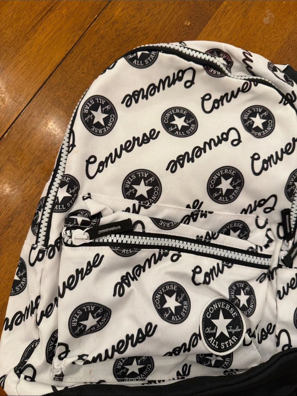 Converse Black & White Logo Print Backpack